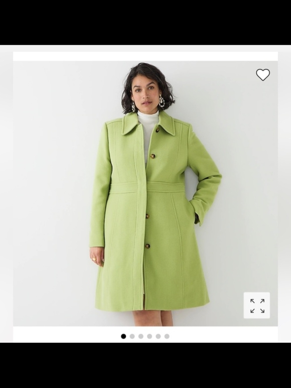 J. Crew Lime Green Tailored Wool-Blend Coat